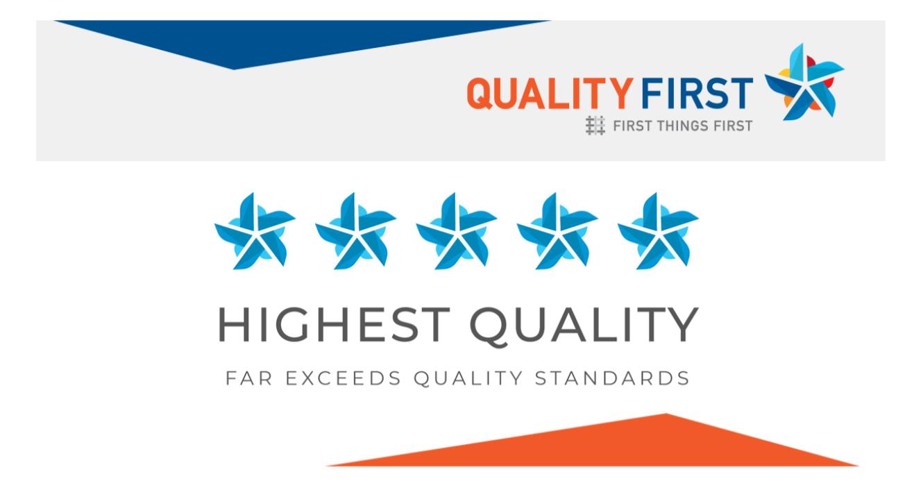 Quality First Highest Quality 5-star rating badge